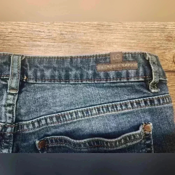LC LAUREN CONRAD Womens Size 6 Low Rise Midi Denim Blue Jean Cotton Blend Shorts - Picture 6 of 6